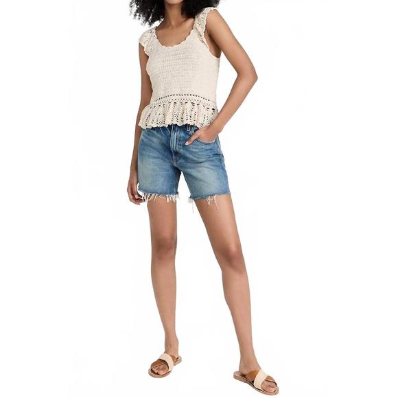 NEW NILI LOTAN yoann denim short in summer wash